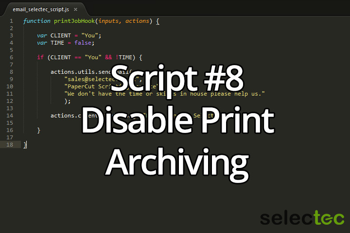 Disable Print Archiving