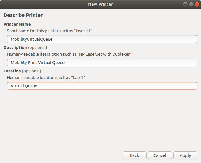 Linux Addprinter