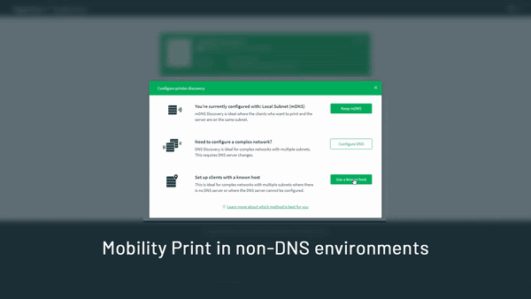 Non-DNS server mobility print